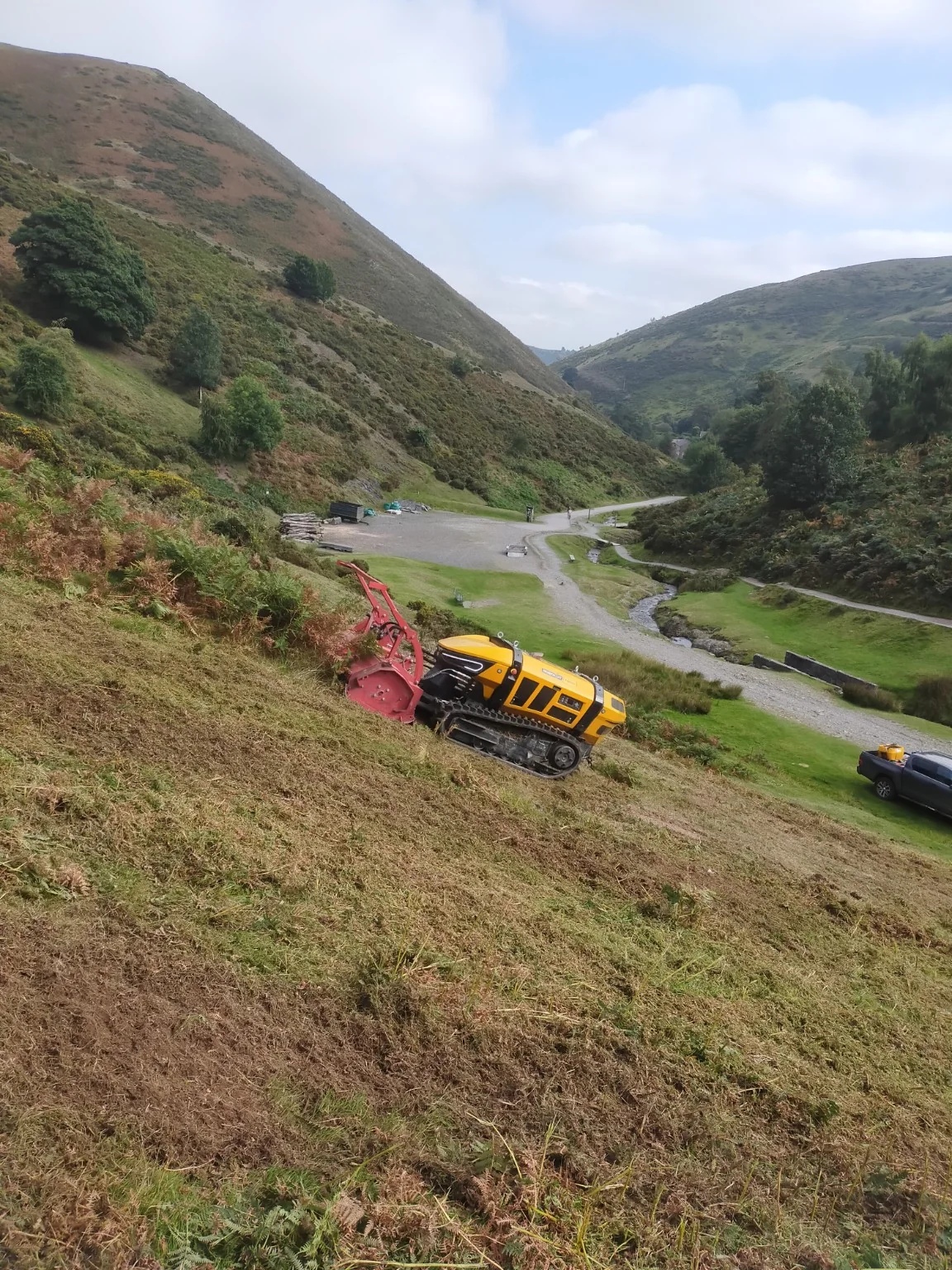 Robocut on a steep countryside slope
